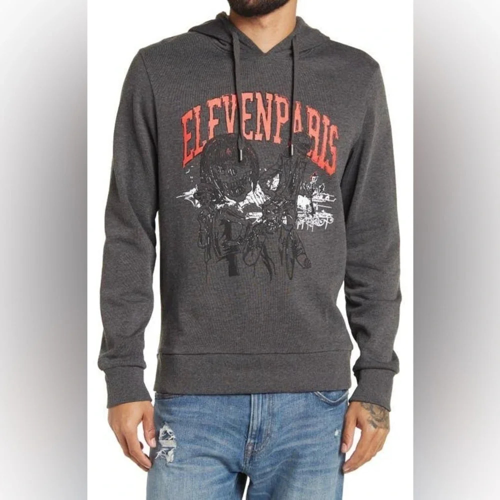 Eleven Paris Graphic Hoodie in Gray - Size Large